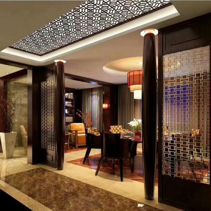 Metalen modern design haarlijn roestvrij staal privé scheidingsscherm woonkamer 7