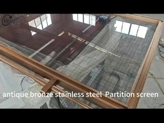Brons geborsteld glas metaal roestvrij staal decoratief scherm privé scheidingswand