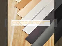 Gepersonaliseerd Zwart Zilver Kleur 304 Gepoetste SS Baseboard Kleur Goud Champagne Goud Spiegel Gepolijst 316L roestvrij staal Trim