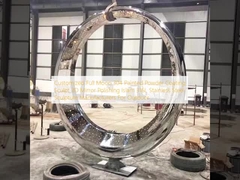 Gepersonaliseerde volle maan 304 geschilderde poedercoating sculptuur 3D spiegel polijsten islam 316L roestvrij staal sculptuur fabrikanten voor buiten