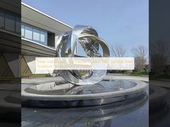 Zilver goudgrijs kleur gepoedercoat 316L roestvrij stalen sculptuur voor buitendecoratie