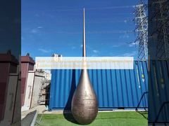 Zilver goudgrijs kleur gepoedercoat 316L roestvrij stalen sculptuur voor buitendecoratie