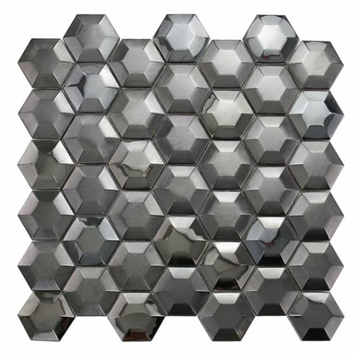 Het Mozaïektegels 3D Hexagon Roestvrije AISI van het spiegel Gouden Zilveren Zwarte Roestvrije staal