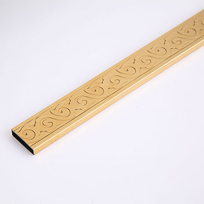 Gouden Gezandstraalde In reliëf gemaakte SS 304 Rechthoekige Buisvakje Sectie 0.3mm