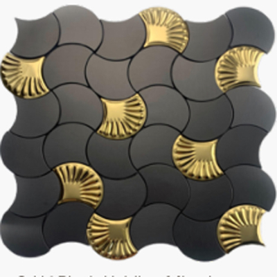 201 304 316l goud zwart blauw violet onregelmatige vorm roestvrijstalen mozaïektegel voor wanddecoratie