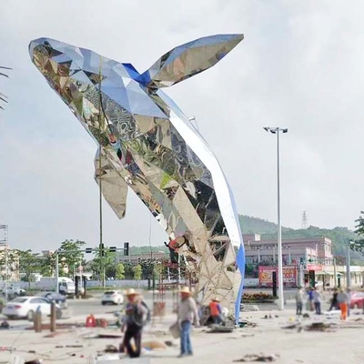 Whale Fish Modelling Art Outdoor Stainless Steel Sculptures AISI ASTM 201 With Light