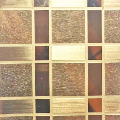 Goede prijs Van de de Spiegelkleur van het rechthoekpatroon Gedeeltelijk Hairline Geëtst het Roestvrije staalblad online