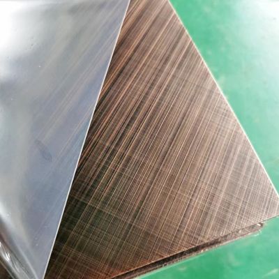 Goede prijs 304 Roze goudkleur kruispunt 45 graden gepoetste afwerking roestvrij staalplaat met anti-vingerafdruk online