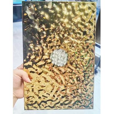 Golden Mirror 304 Water Ripple Honeycomb Stainless Steel Ceiling Panel For Project