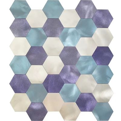 Goede prijs Hexagon Decoratieve de Muurtegels 48 X 48MM van het Metaalmozaïek Gemengd Zwart-wit online