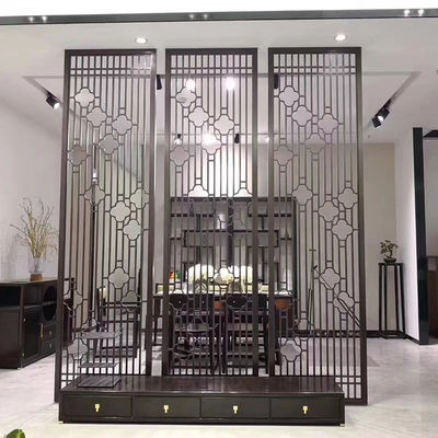 Goede prijs 304 Afwerking Zwartgoud Roze Kleur Satin Laser Holle Stainless Steel Metal Screen Partition online