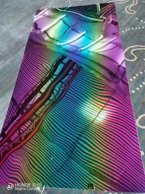 Goede prijs Kleurrijke regenboog spiegel kunst gekleurde roestvrij staalplaat 3,0 mm Voor decoratie online