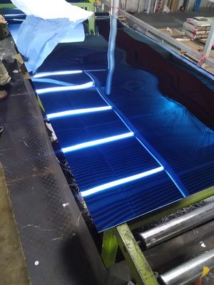 Goede prijs 201 Blauwgoud Water Rimpelkleur Spiegel PVD-gecoate roestvrijstalen platen voor plafondplanken online