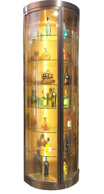 Goede prijs Restaurant Glas Wijnopslagkasten Roestvrij staal Luxe koelkast Whisky Display Rack online