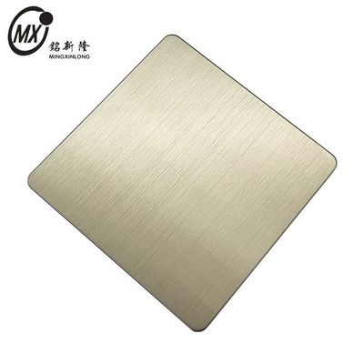 Goede prijs 201 304 316L J1J2 J3 Gepoetste haarlijn Champagne kleur PVD coating roestvrij staal plaat online