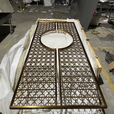 Goede prijs 304 201 Metalen haarlijnoppervlak Goud roestvrij staal scherm woonkamer scheidingswand online