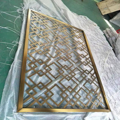 Goede prijs 304 Finish Laser Cutting Roestvrij staal Metalen scherm scheidingswand Zwart Goud Roos Kleur Satin Roestvrij staal scheidingsbanden Voor hotel interieur decoratie online