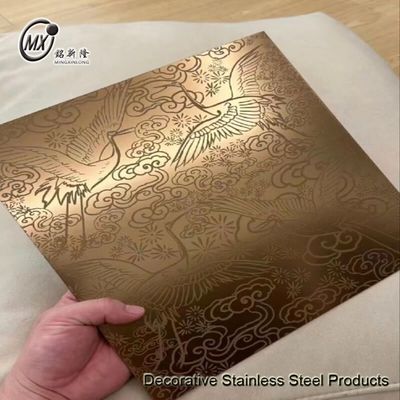 Goede prijs Gouden Aangepast Ontwerp 304 Gekleurde Geëtste Roestvrijstalen Bekleding Liftdeur Decoratieve Plaat Voor Hotelproject online