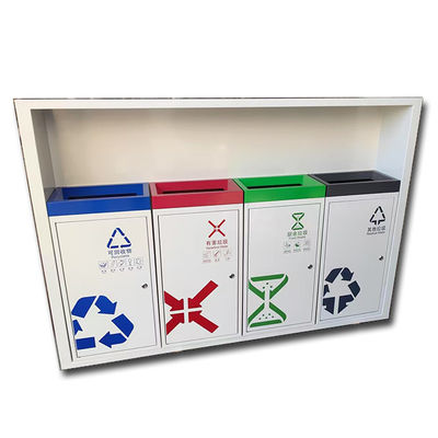 Goede prijs Zilveren Haarlijn Afvalscheiding 304 Roestvrijstalen Prullenbak voor Winkelcentrum online