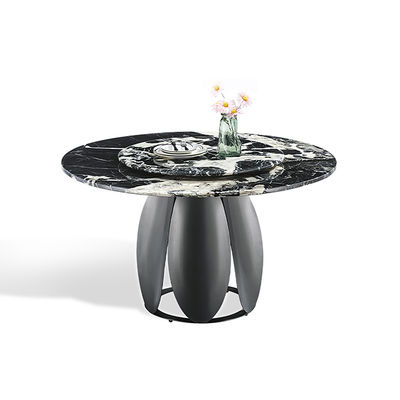 Goede prijs Moderne Ronde Eettafel van Gesinterd Steen Zwart met RVS Draaischijf online