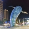 Walvisvissen die Art Outdoor Stainless Steel Sculptures AISI ASTM 201 met Licht modelleren