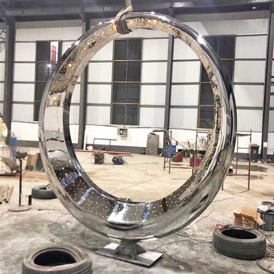 Custom Full Moon 304 Painted Powder Coating Sculpture 3D Mirror Polishing Islam 316L Stainless Steel Sculpture voor buiten
