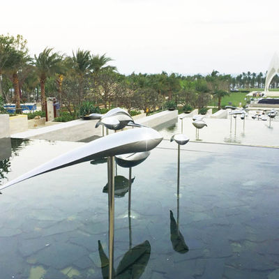 Goede prijs Color Powder Coated Silver Brass 316L Stainless Steel Outdoor Sculpture In Water Fountain online
