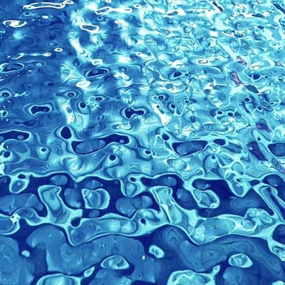 Sapphire Blue Color Water Ripple Gestempeld Roestvrij staalblad