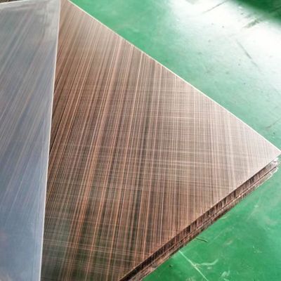 Goede prijs Dwars Hairline Antiek het Roestvrije staalblad van de Koperkleur voor binnenlands Ontwerp online