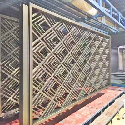 Color Gold Laser Pattern 304 Stainless Steel Partition Dividers For Office Building