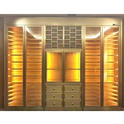 Goede prijs Champagne Gold Refrigerated Wine Display-Kabinetseenheid ASTM 316L ISO 300*160cm online