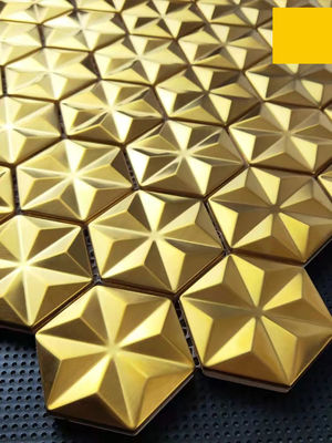 Goede prijs Hexagonale Gouden van het de Baksteenhuis van het Metaalmozaïek van de de Badkamersmuur de Stickermuur Als achtergrond online