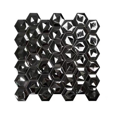 Goede prijs Luxe 304 Zwart 3D Hexagon het Metaalmozaïek van de Roestvrij staalspiegel voor de Woonkamer van de Achtergrond keukenbadkamers Muurtegels online