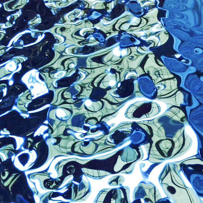 JIS SUS 304 Safir Blauw violet Water Ripple Roestvrij staal Decoratieve plaat maatkleur