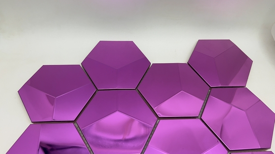 3d mozaïek luxe zeshoekige mozaïek vormen paarse kleur