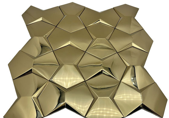 Goede prijs 3D-drie-dimensionale metaal mosaïektegel van roestvrij staal KTV Club Bar Ingang TV Achtergrond Muur Convex online
