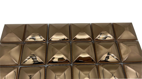 Goede prijs Hoogwaardige 300*300 3D brood Titanium spiegel 304 roestvrij staal Decoratieve mozaïek tegel online