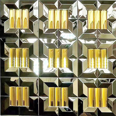 Goede prijs 3D unieke textuurde wandkunst panelen roestvrij staal metaal mozaïek online