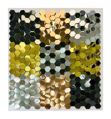 Goede prijs Champagne Gold mosaïektegels van roestvrij staal voor tijdloze en klassieke stijl online