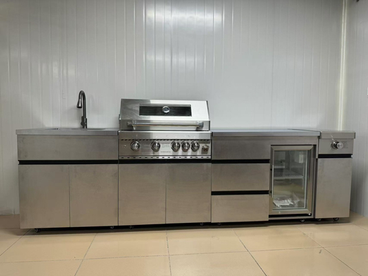 304 Outdoor BBQ Gasgrill Keuken Metalen beeldkasten Functionele keukenkasten van roestvrij staal