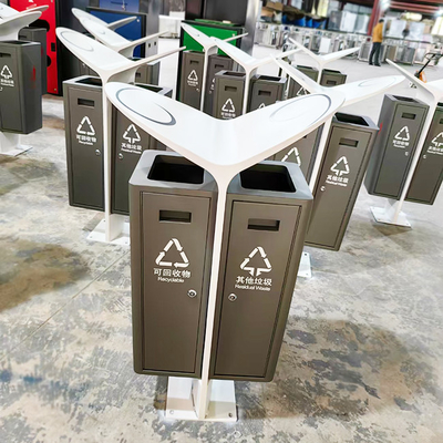 OEM Metalen Producten 316L Grijze Kleur Roestvrijstalen Buitenafvalbak