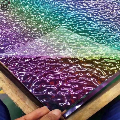 Verschillende Kleur Waterrimpeling Spiegel Oppervlak 8k Decoratie Roestvrijstalen Plaat