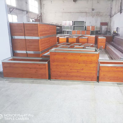 Goede prijs Houtnerf Kleur Tuin Straatmeubilair Grote Rechthoekige Metalen Plantenbak Buiten Aluminium Plantenbak Roestvrijstalen Bloempot online