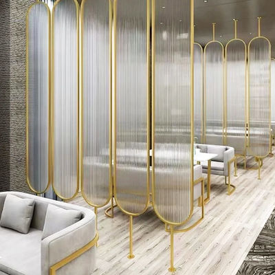 Goede prijs Metal Brushed Satin Glass Metal Oval Stainless Steel Partition Dividers For Hotel Room online