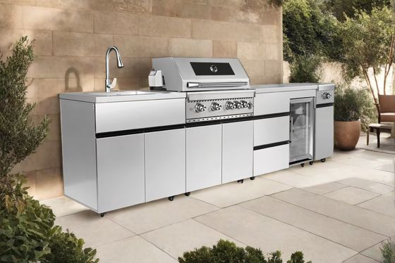 Gekleurde schramvast 316L roestvrij staal keukentafel voor buiten