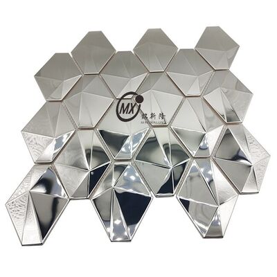 Goede prijs Schaakbordpatroon RVS en Glas Mix Mozaïektegels online