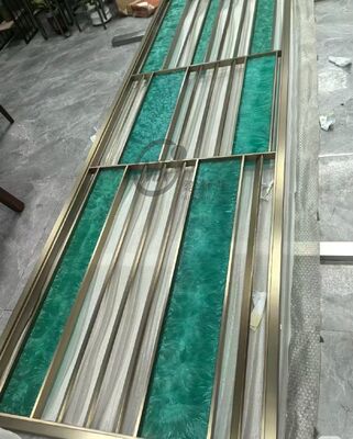 Moderne laser gesneden roestvrij staal kamer verdeler met PVD Plating Titanium en spiegel 8k Pools