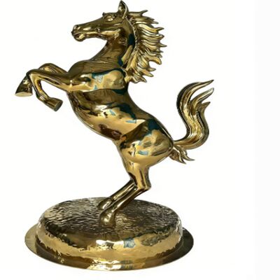 Goede prijs OEM/ODM Service Titanium Gold Mirror Surface Horse Figurine  201 304 Grade Metal  Animal Art Ornament for Garden Outdoor Decor online