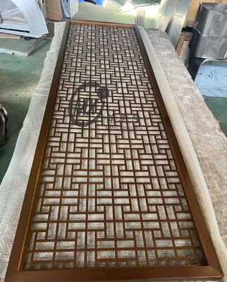Goede prijs Traditional Oriental Stainless Steel Screen Partition with PVD Plating Titanium and Landscape Design in Mirror 8k Polish online