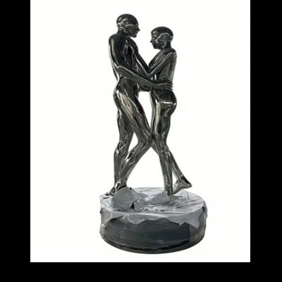 Goede prijs Moderne kunst Figuurbeeldhouwkunst Op maat gemaakt glasvezel / roestvrij staal Spiegel Splitter Menselijk standbeeld voor park Scenic Spot Outdoor online